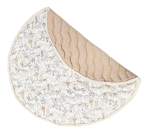 Image of Crane Baby Activity Mat, Infant and Baby Quilted Playmat for Boys and Girls, Woodland Print, 40” x 40”