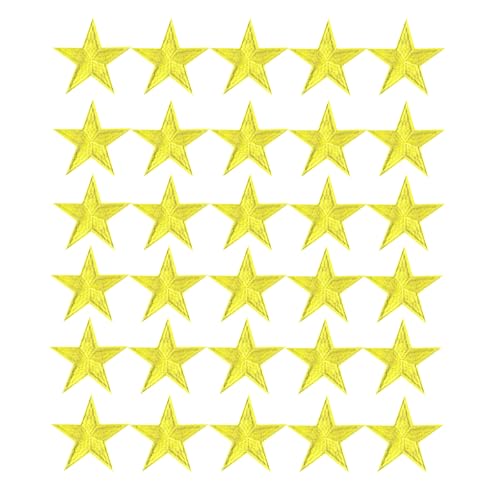 Image of Daxiangsheng 30 Pcs Star Patches, Sew on Patche, Gold Stars Embroidery Iron on Patches for Boys Girls Clothing Backpacks Bags DIY Crafts Repairing Decorations Clothes Wallets Hats Jeans