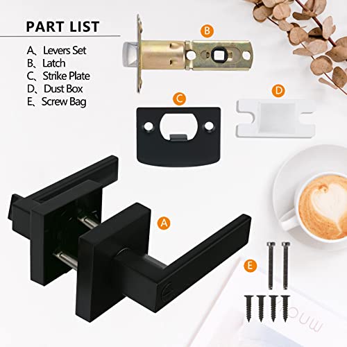 Newbang Solid Door Lever Handle Matte Black Finish #TOP4