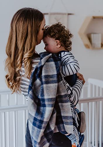 The Tartan Blanket Co. Lambswool Baby Blanket Bannockbane Silver Tartan (30" X 43") #TOP2