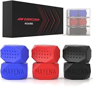Jawline Exerciser for Men & Women – 3 Resistance Levels (6pcs) Silicone Jaw Exerciser Tablets– Powerful Jaw Trainer & Face Exerciser for Beginner, Intermediate & Advanced Users– Slims &Tones the Face