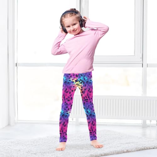 KLL Holographic Leopard Print on Gradient Toddler Girl Leggings Stretch Full Length Pants Sports4
