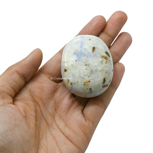 Image of Hackmanite Crystal Palm Pebbles Stones for Anxiety Stress Relief Massage - AAA Grade Original Healing Gemstone Agate Palm Stone for Yoga Meditation Spiritual Reiki Feng Shui