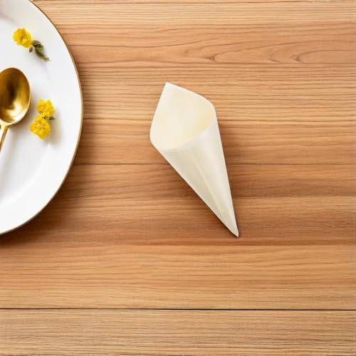 50 conos de madera desechables para aperitivos, catering y eventos 6
