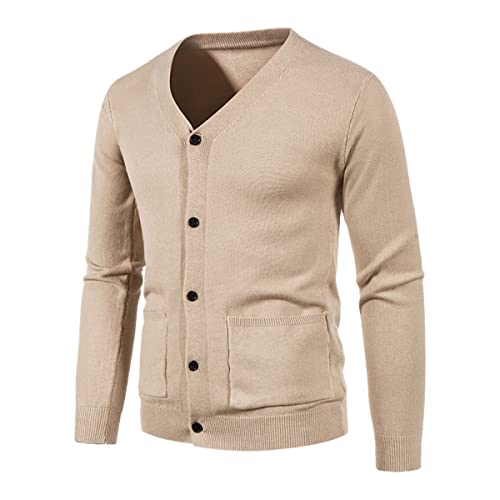 Cardigan homme tricot Roquorl veste automne kaki décontracté