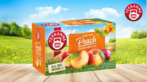 Teekanne Peach and Passion Fruit All Natural Real Fruit Tea Infusion Sunny Sweet 20 Teabags