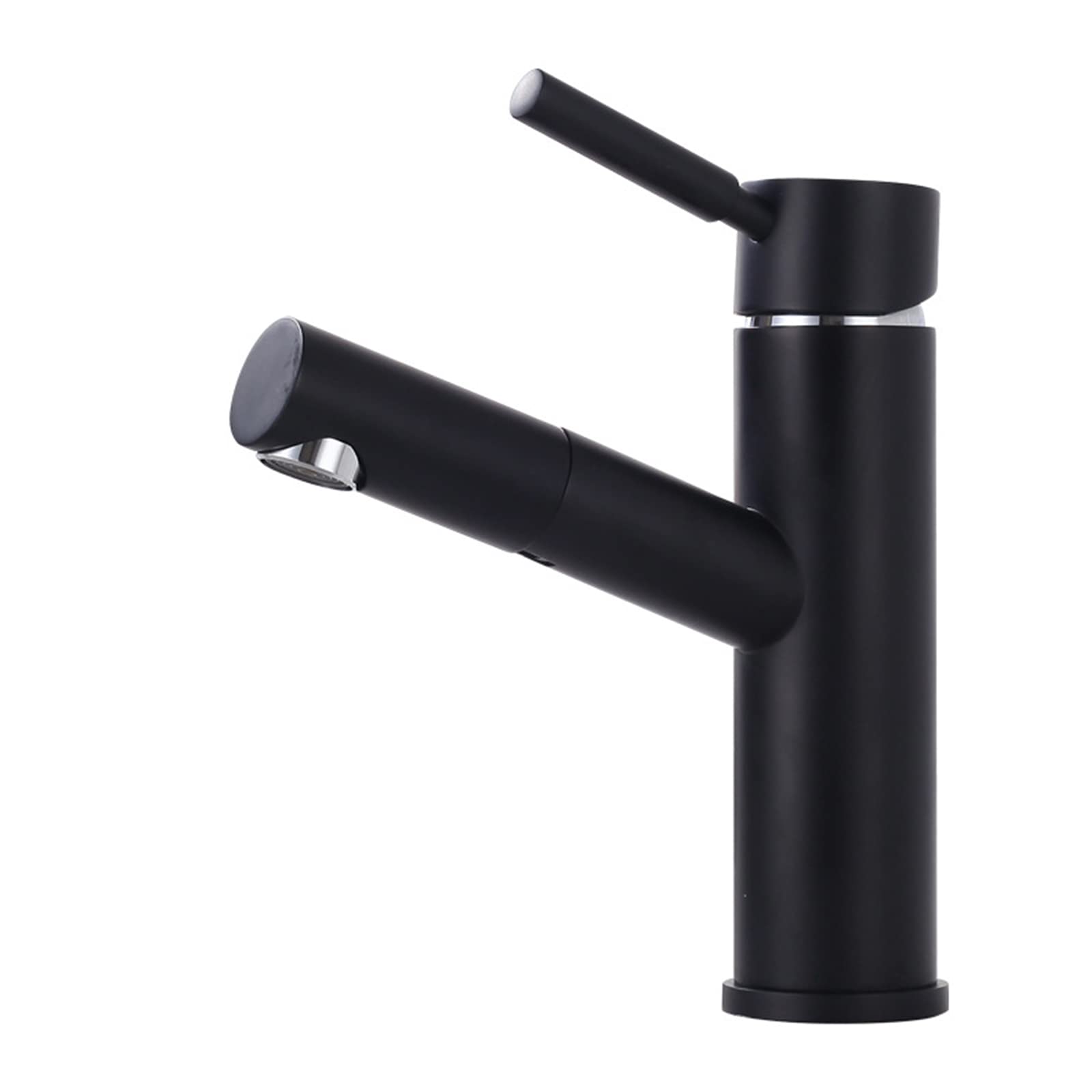 Robinet de salle de bain noir avec douchette extractible pour lavabo
