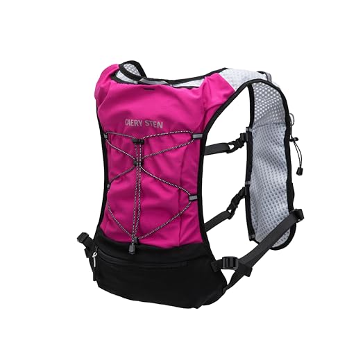 CAREYSTEN Mochila para correr, mochila de hidratación, equipada con una bolsa de agua de 1.5 L, adecuada para senderismo, campo traviesa y maratón, adecuada tanto para hombres como para mujeres (rojo