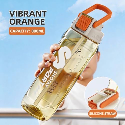 Image of THE VENTI SHOTAY Unbreakable Water Bottle (800ml-WhiteOrange)