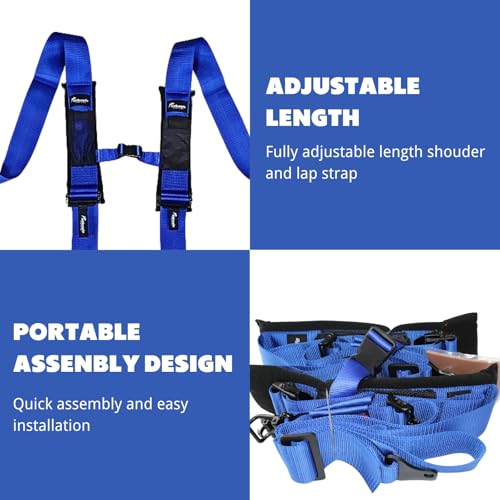 Image of 4 Point Safety Harness with Padding, Latch and Link Safety Harness