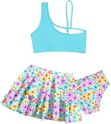 Image of RAISEVERN Girls Swimsuit 3 Piece Bathing Suits Cute Swimwear for 5-12 Years