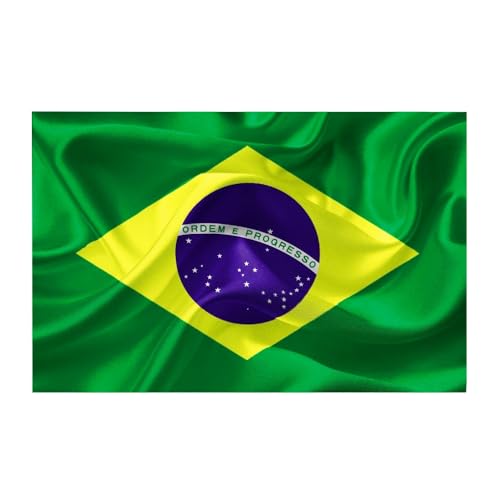 Bandera BDM de Brasil 150x90cm (60x35inch), Bandera para Balcon y Fiestas, Resistente al Agua y UV, Poliéster de