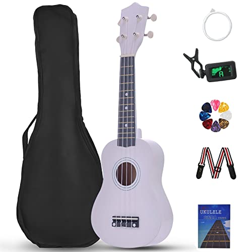 GOMITA Ukelele de 21 Pulgadas, Ukeleles Profesionales para Principiantes con Bolsa, Correa, Cuerdas de...