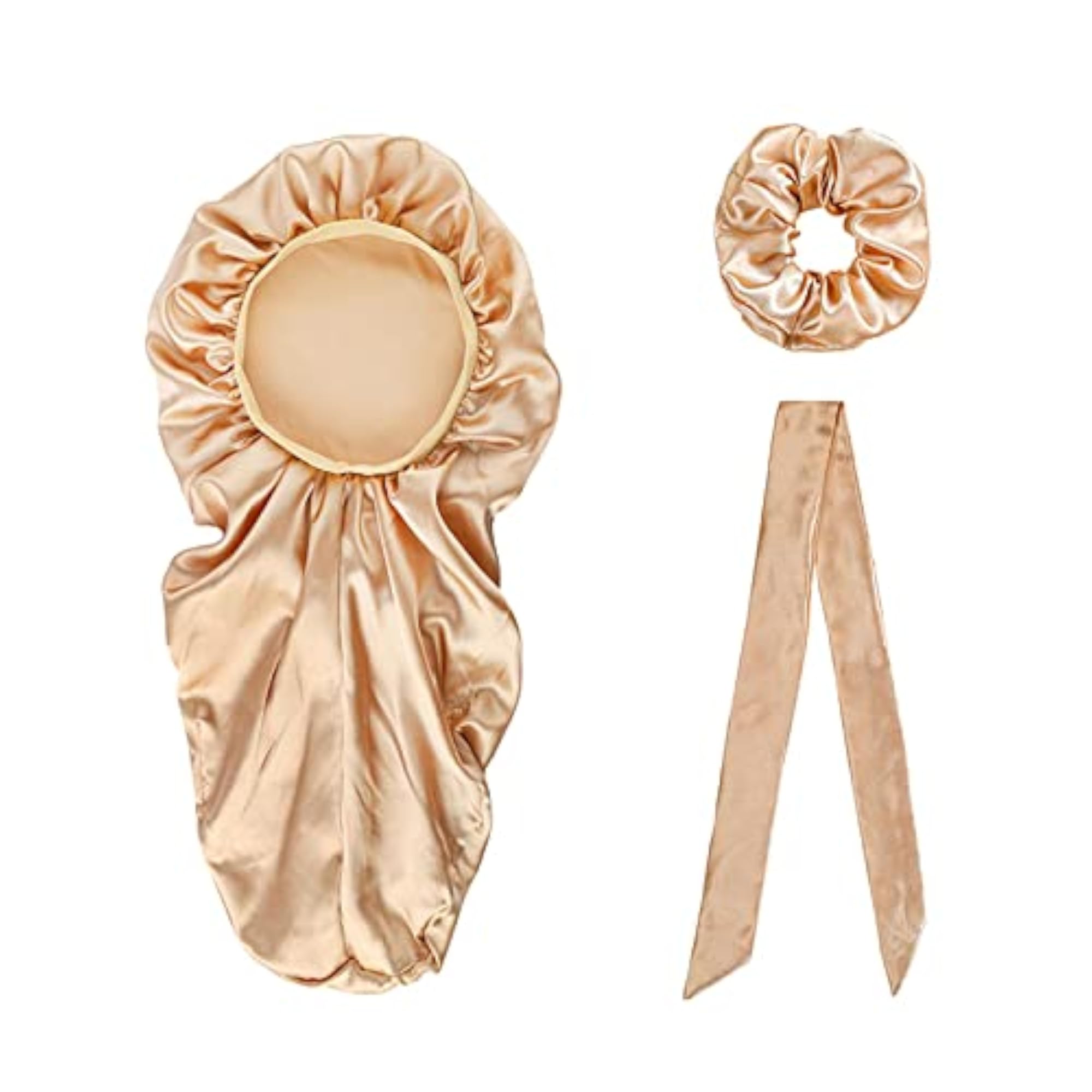 Comfortable Silky Long Satin Bonnet Sleep Caps