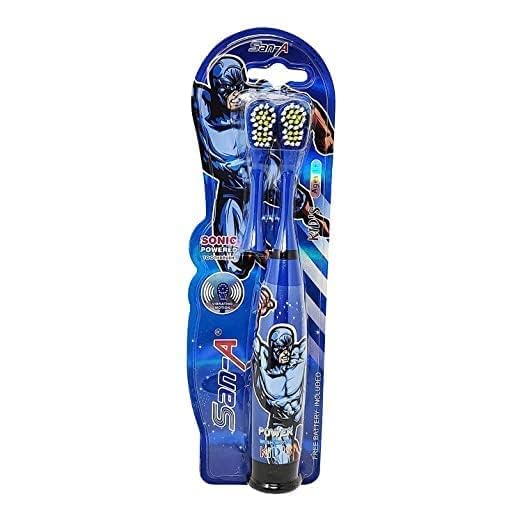 WingsCreations Pack of 1 Kids Cartoon Printed Electric Toothbrush Extra Soft Electric, Battery Powered Toothbrush for Kids Blue (Blue)-picture-15