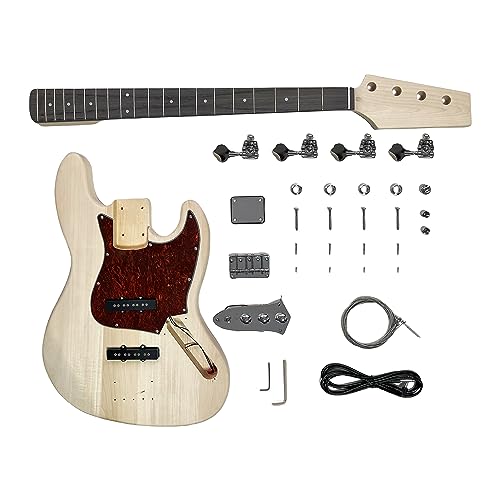 DBL DIY Bass Guitar Kit,4 String Right Handed with Basswood Body,Build Your Own Bass Guitar