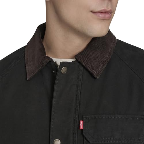 Levi's Men's Cotton Barn Jacket with Corduroy Collar, Black Canvas, XX-Large - image 2