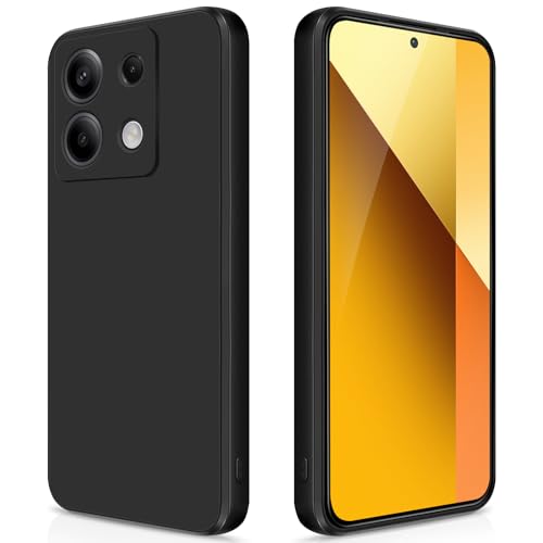 GiiYoon Hülle Kompatibel mit Xiaomi Redmi Note 13 5G Hochwertiges Liquid Silicone Case Rundumschutz Handyhülle Kratzfestes Weiches Mikrofaserfutter- Schwarz