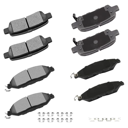 Image of cciyu D905 D1649 Brake Pads w /Hardware Front Rear Disc Brake Pad Set