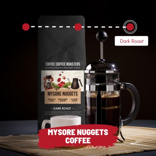 Image of Toffee Coffee Roasters Mysore Nuggets Speciality Blend, 100% Arabica Dark Roasted,(250 g) (Syphon Coffee)