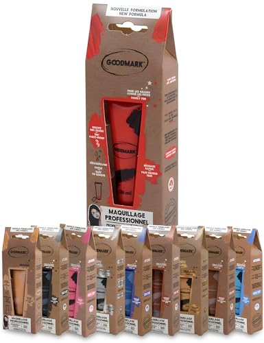 Goodmark 02080475 – Crème de maquillage professionnelle noire, 1 pièce, 28 ml, dans un tube, crème, sur carte blister, maquillage, maquillage, carnaval, costume, scène, théâtre, Halloween