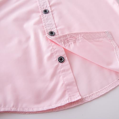 Boys Button-Down Long Sleeve Shirts Cotton Soft Plain Collar Shirts for Kids Toddler Formal Fall Children Place Boys2