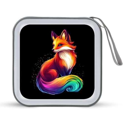 Colorful Fox CD Case Portable DVD Holder Storage Organizer for Home Travel