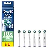 Oral-B Pro CrossAction Cabezales De Recambio ORIGINALES para Cepillo de Dientes Eléctrico Oral B Pro, Pack de 6 Recambios Con Indicador De Uso, Blanco