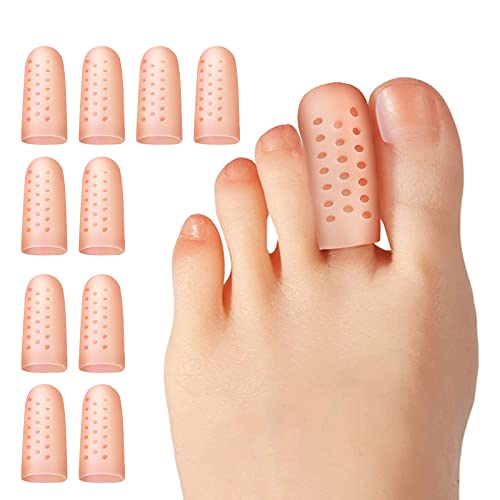 Toe Protector, 10 Pcs Pinky Toe Caps, Toe Sleeves with Breathable Hole, Pies Previene...