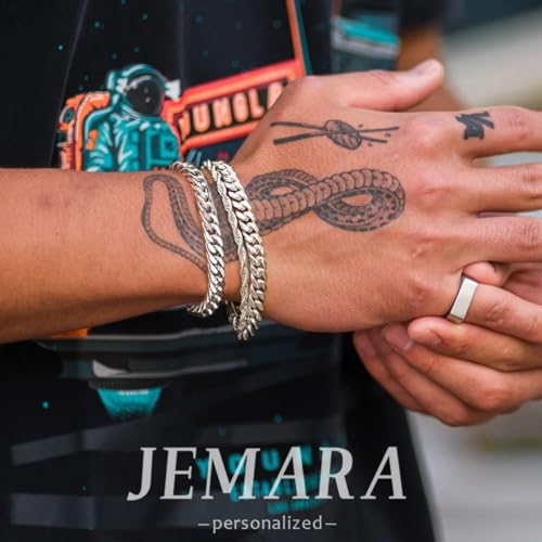 3Pcs Stainless Steel Mens Bracelet,Adjustable Sturdy Silver Cuban Chain Bracelet Set for Men - Image 3