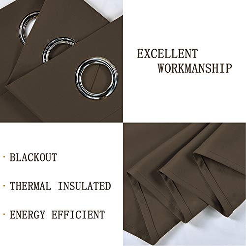 Decovsun Brown Curtain Valances For Windows Kitchen Blackout Thermal Insulated Curtain Valance For Living Room For Bedroom Kids Room/Cafe/Loft 70X18 1 Panel Coffee Brown #TOP2