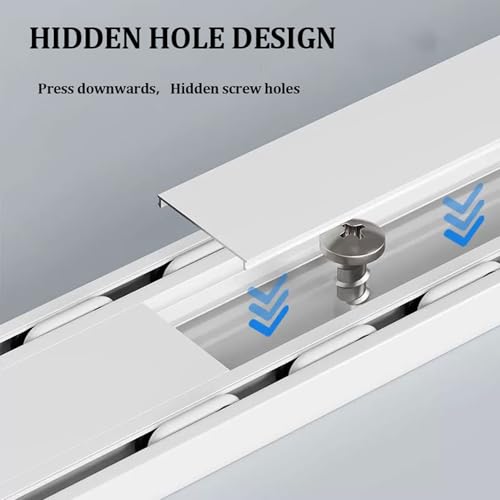 Ensemble de rideaux de plafond à double rail en aluminium robuste – 3,6 m – Séparateur de pièce pour salon, douche, chambre à coucher, baie vitrée – Solution de plafond suspendu gris