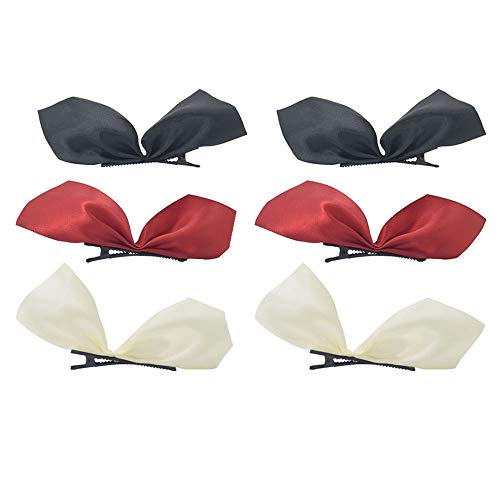 3 Pairs Bow Hair Clips Satin Ribbon Hair Bows Clips Vintage Bowknot Side Hairpin Cute Girls Barrettes Headdress Hair Accessories