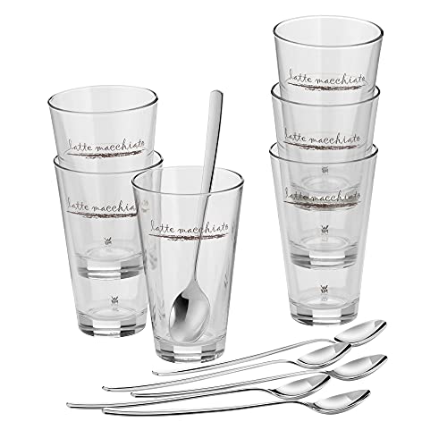WMF Clever&More Latte Macchiato Gläser Set 12-teilig, Latte Machiatto-Gläser mit Löffel 280 ml, Latte Macchiato Glas mit Aufdruck… – Ansicht 3