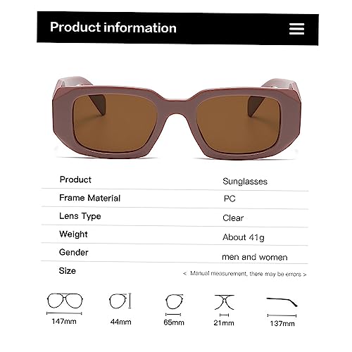 Rectangle Sunglasses, Retro Vintage Square Sun Glasses Uv Protection Glasses (C13-1) #TOP4