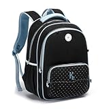 Mochila Escolar Feminina Jeans Kika Juvenil Costa Trabalho (Azul)