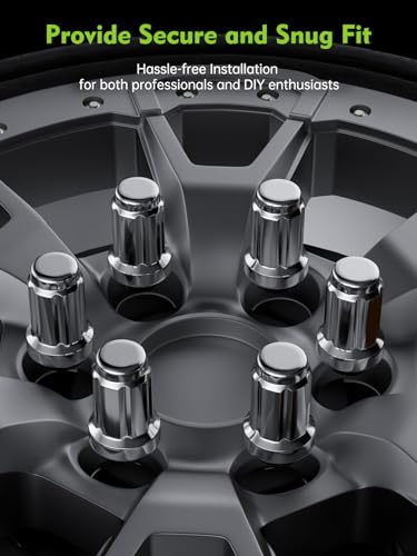 Image of AUTOPTIM M12x1.25 Spline Lug Nuts - 24Pcs Chrome Nut with Socket for Nissan | Replacement for 2005-2015 Nissan Armada, 2004-2019 Nissan Titan, 2000-2015 Xterra, 6 Point Closed End Aftermarket Wheel Lugs