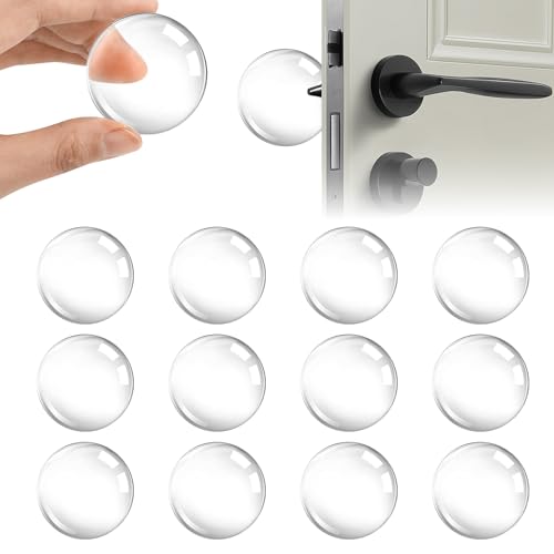 Grsta Topes para Puertas Suelo, 12pcs Tope de Puerta, Protector de pared, 40 * 8mm Tope Puerta Adhesivo, Fácil de instalar, para Dormitorio, Cocina, Baño, Oficina, Transparente
