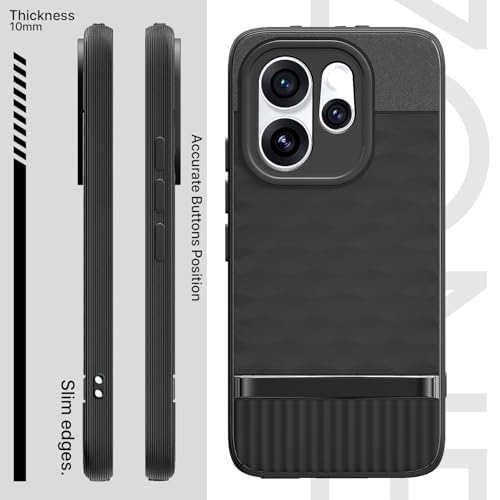 Image of Pikkme Back Cover for Oppo Reno 15 Pro Mini 5G Camera Protection 3D Hexa Cube Design Silicone Protective Bumper Case (Black)