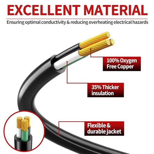 163 25 ft outdoor extension cord waterproof weatherproof amp flame retardant black 3 prong power cord outside for lawn amp garden 13 amps 1625 watts 125 vac 16awg sjtw etl listed