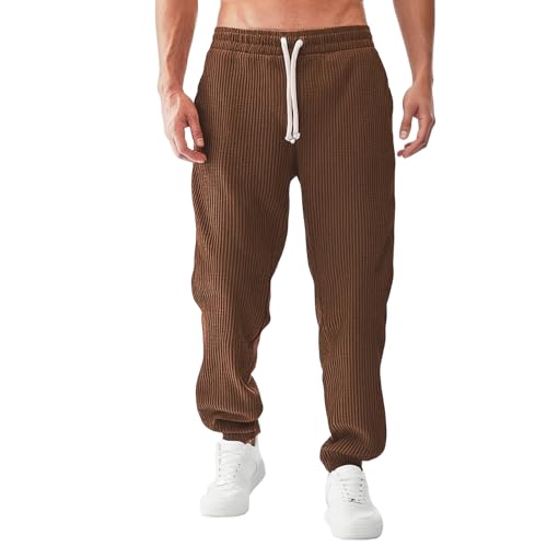 Pantalon Japonais Homme Pantalon Kirakuco pour Homme Velours Cotelé Sweatpants avec Poche et Cordon Élastique Taille Baggy Pantalons Y2K Pantalons Jogging...