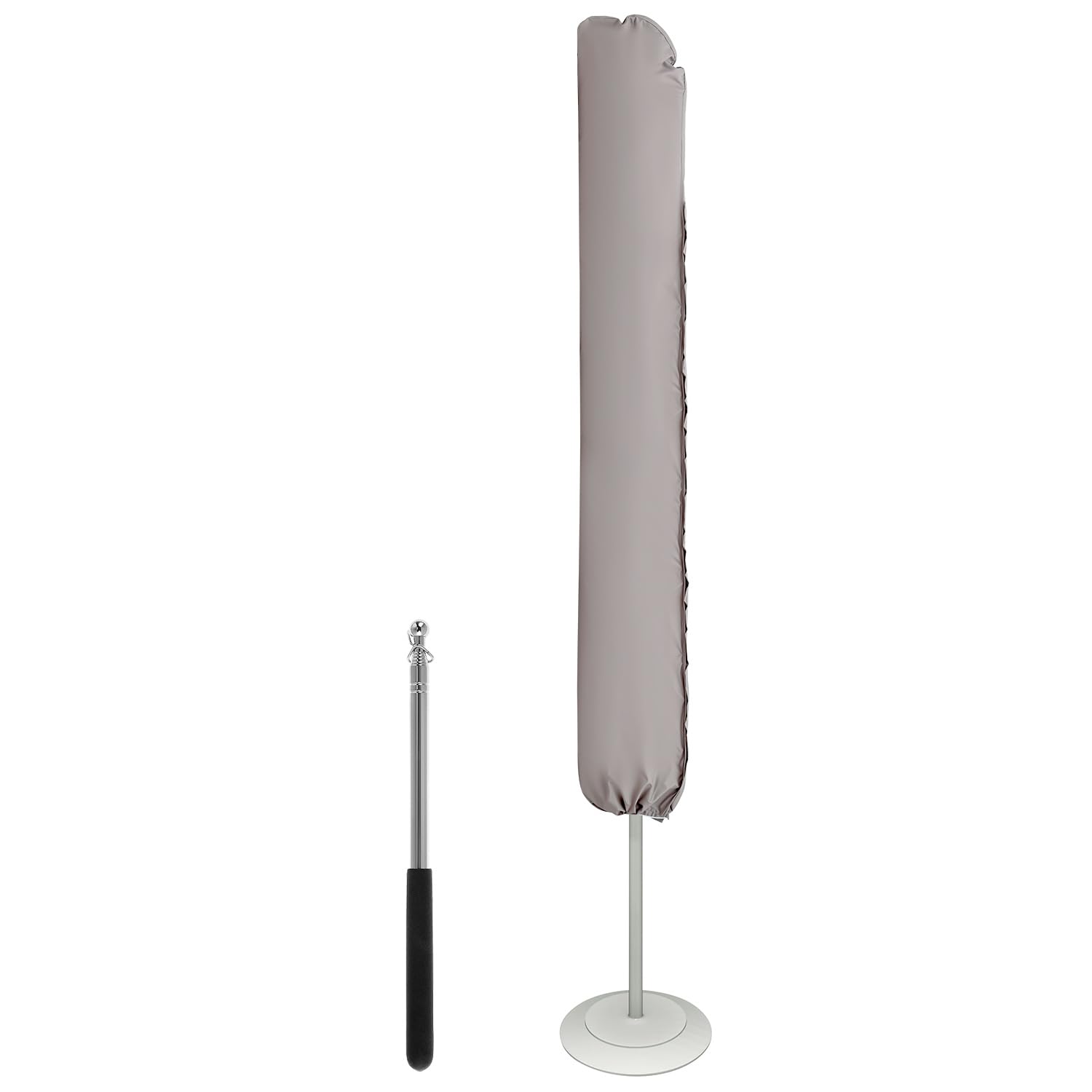 Housse Imperméable pour Parasol 300 cm, avec Tige de Montage, Fermeture Éclair Invisible - 175×30,5/36,5 cm, Résistante aux UV