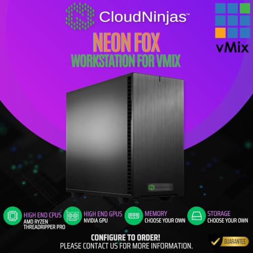 Cloud Ninjas Neon Fox Workstation for Chaos Enscape Core Ultra 7 265K 3.9GHz 20 Core GeForce RTX 5080 16GB GPU 128GB DDR5 Non-ECC Unbuffered NVMe M.2 miniatura 2
