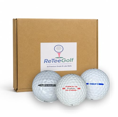 ReTee Golf 20 Pack Mixed Brands | Grade B | Recycled Lake Golf Balls | Used Golf Balls | Premium Golf Ball Set for Practice Range Play | Premium Second Hand Golf Balls Brand Golfballs