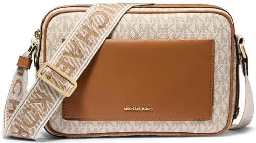 Michael Kors Maeve Large Pocket Crossbody Bag, Gold-Tone Hardware/Vanilla/Acorn, One