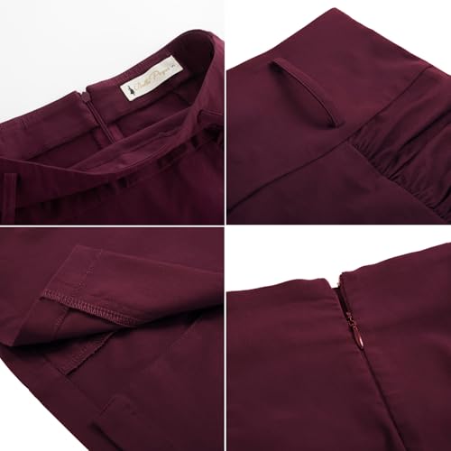 Belle Poque Women Pencil Skirt High Waisted Midi Pencil Skirt with Belt - Image 6