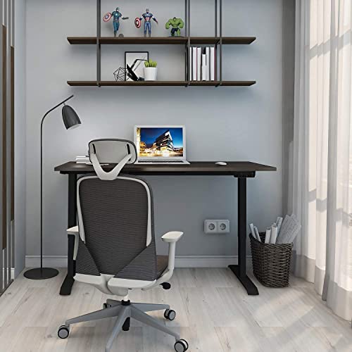 Sit Stand Desk 48 X 24 Inches Dual Motor Standing Desk, Electric Height Adjustable Desk With Whole Piece Desk Board Usb Port For Home Office (Grey Walnut Tabletop+Black Frame) #TOP1