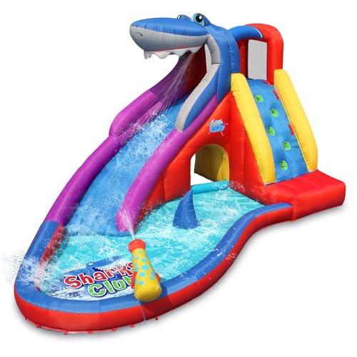 ACTION AIR Inflatable Water Slide, Red Shark Bounce House with Slide for Wet and Dry, Playground Sets for Kids Backyard, Water Spray, Water Pool, Durable Sewn with Extra Thick Material - Image 7