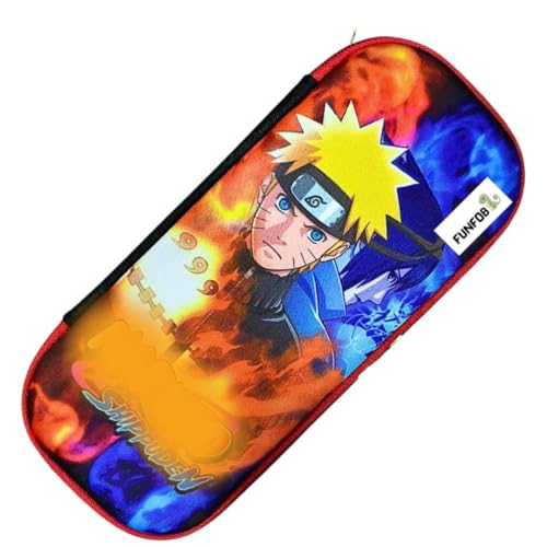 Image of Funfob Polyester Pencil Box For School College For Pen Pencil Or Other Stationery Products Pencil Pouch Travel Or Cosmetic Case (Naruto Shippu), Multicolor
