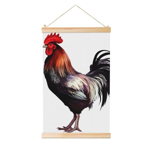 Impression sur toile suspendue pour salon rétro avec bannière bois